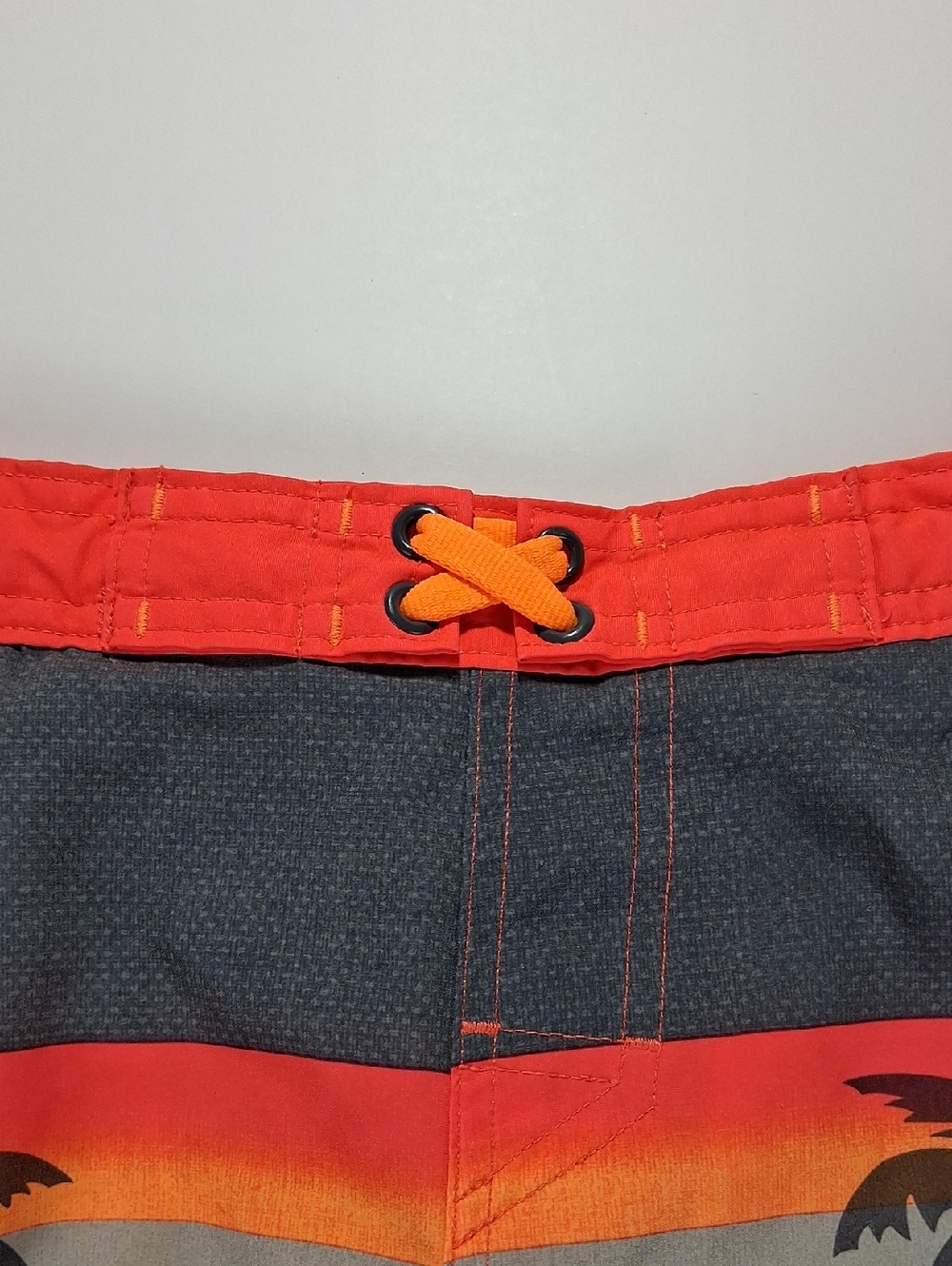 Boys Wonder Nation Swimming Trunks Size Medium (8) Sunset Palm - Red/Orange - Picture 8 of 10